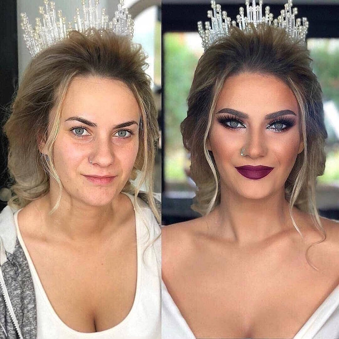 'Sang' và 'quyền lực' chính là 2 điều mà make up đã đem đến cho sự lột xác của cô gái trong ảnh 