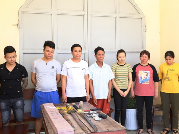 Các đối tượng tại cơ quan điều tra.