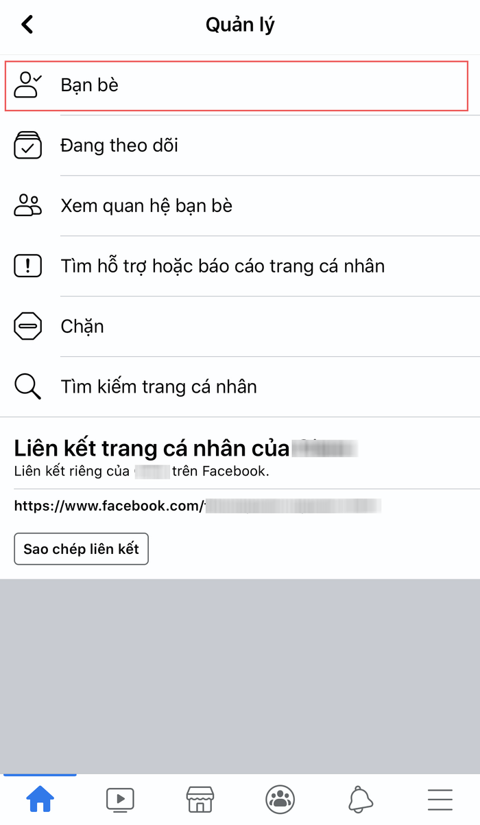 Tiếp đến ấn chọn Bạn bè.