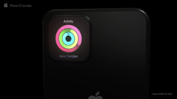 Màn hình thứ cấp trên iPhone có thể lớn tương đương mặt đồng hồ thông minh Apple Watch. (Ảnh: Furkan Kasap/ Behance)