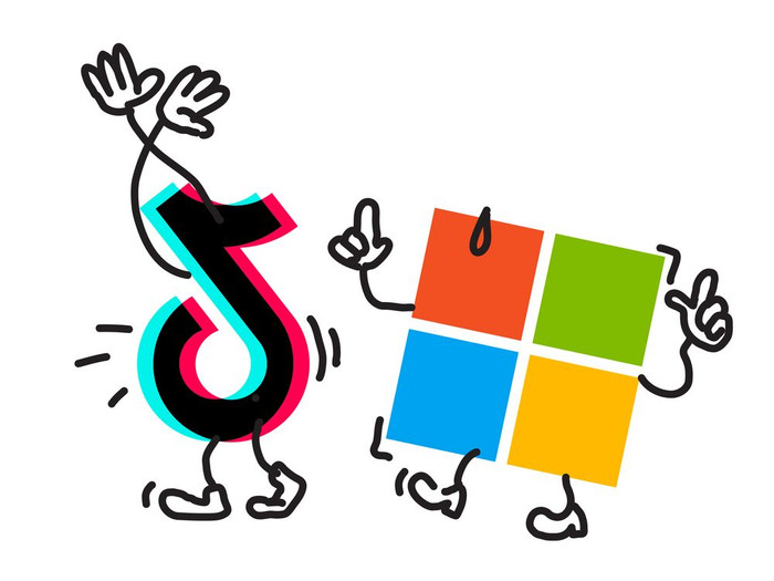 Microsoft được cho là công ty đang có đàm phán sâu nhất trong việc mua lại mảng vận hành TikTok ở Mỹ và một số quốc gia khác. Trước đó, ông Trump kí một sắc lệnh hành pháp nêu rõ TikTok phải bán mình ở Mỹ hoặc sẽ bị cấm. Ảnh: Bloomberg Busunessweek