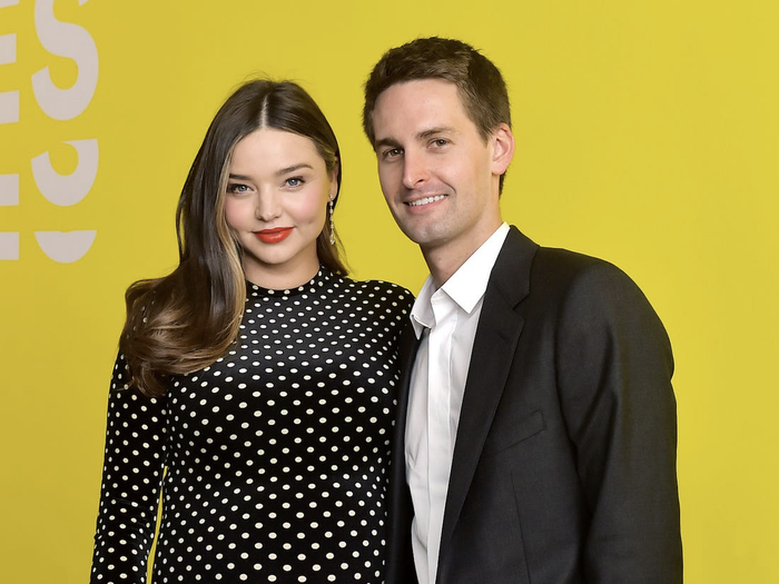 Evan Spiegel và vợ - cựu thiên thần Victoria’s Secret Miranda Kerr. (Ảnh: Stefanie Keenan/Getty Images)