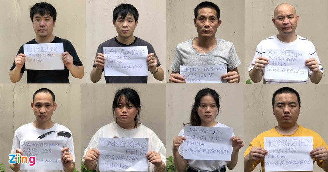 8 người Trung Quốc nhập cảnh trái phép. Ảnh: Zing