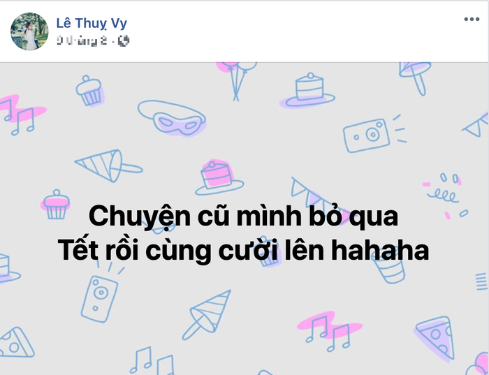 Bà xã của anh cũng có dòng trạng thái như ám chỉ chuyện cũ được mọi người nhắc đến gần đây