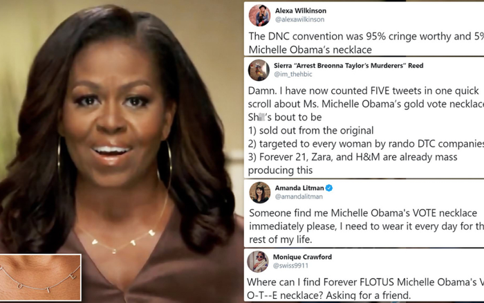 Cựu phu nhân Michelle Obama đeo dây chuyền trị giá 10 triệu đồng lập tức cháy hàng trong chớp nhoáng Ảnh 2