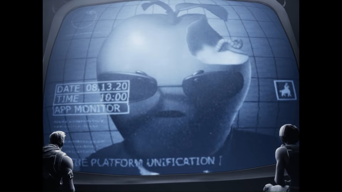 Cùng với đó là một video chế nhạo quảng cáo chiếc Macintosh năm 1984 của Apple. (Ảnh: Epic)