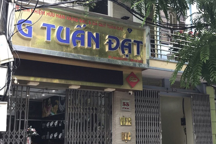 Tiệm vàng Tuấn Đạt - nơi xảy ra vụ mất trộm. Ảnh: báo Lao động