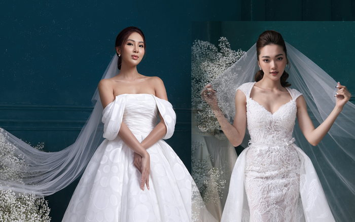 Hoa khôi áo dài Diệu Ngọc và người đẹp Ngọc Nữ hóa thành cô dâu quyến rũ mê hồn Ảnh 2