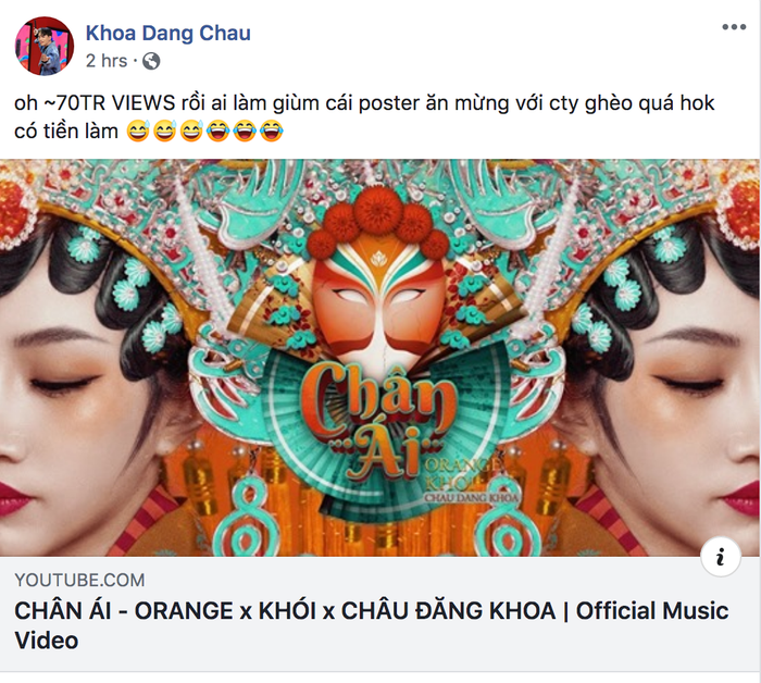 Lùm xùm kiện cáo chưa dứt, Châu Đăng Khoa vẫn tự hào khoe thành tích 'khủng' của MV với Orange Ảnh 5