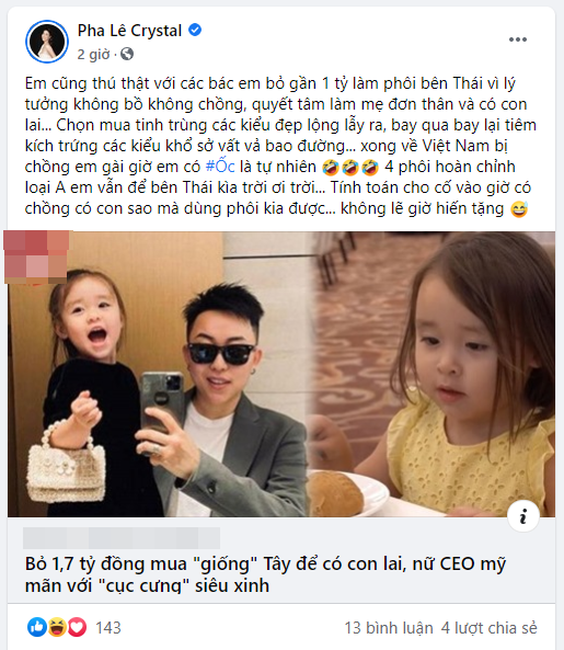 Pha Lê tiết lộ quá khứ từng 'khát con', chi gần 1 tỷ sang Thái Lan làm phôi thai Ảnh 3