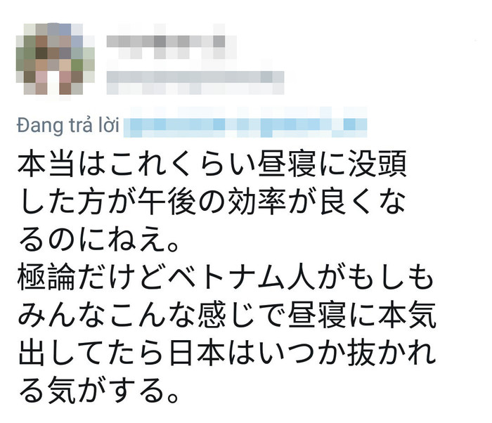 Bạn anh chàng dành lời khen cho người Việt khi biết tận dụng thời gian nghỉ trưa