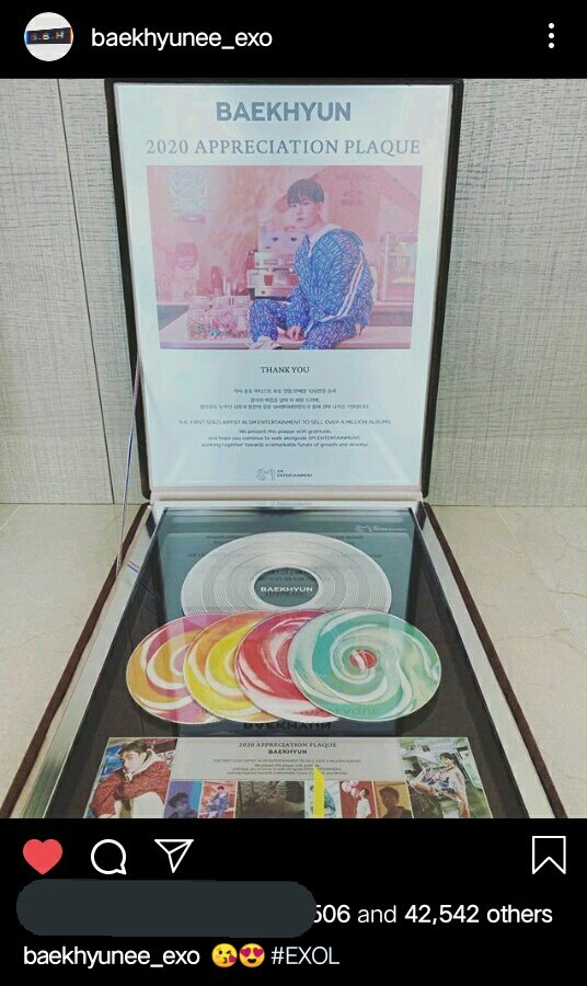 Bài đăng với dòng caption đơn giản nhưng ý nghĩa của Baekhyun.