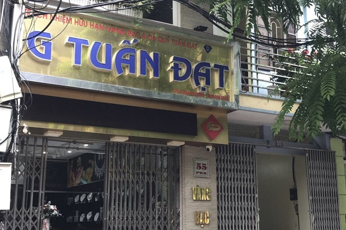 Tiệm vàng Tuấn Đạt - nơi xảy ra vụ mất trộm.
