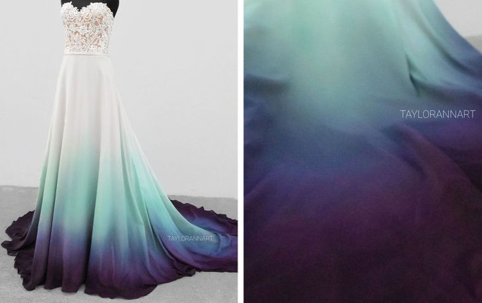 Cô gái bất ngờ nổi tiếng nhờ nhuộm 7 sắc cầu vồng lên váy cưới Ảnh 11