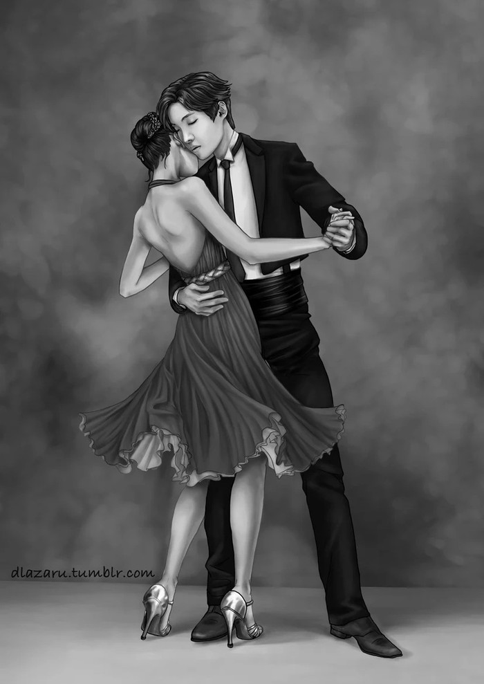 ARMY xôn xao trước loạt fanart tình tứ 'BTS và cuộc sống ngọt ngào bên bạn gái' Ảnh 14