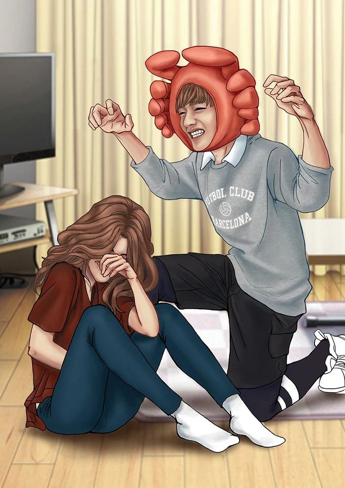 ARMY xôn xao trước loạt fanart tình tứ 'BTS và cuộc sống ngọt ngào bên bạn gái' Ảnh 16