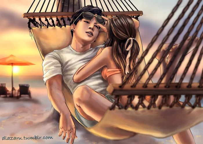 ARMY xôn xao trước loạt fanart tình tứ 'BTS và cuộc sống ngọt ngào bên bạn gái' Ảnh 22