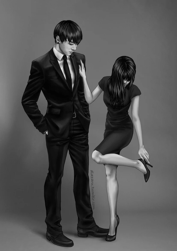 ARMY xôn xao trước loạt fanart tình tứ 'BTS và cuộc sống ngọt ngào bên bạn gái' Ảnh 25