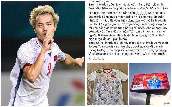 Văn Toàn bán đấu giá áo được 300 triệu đồng Ảnh 2