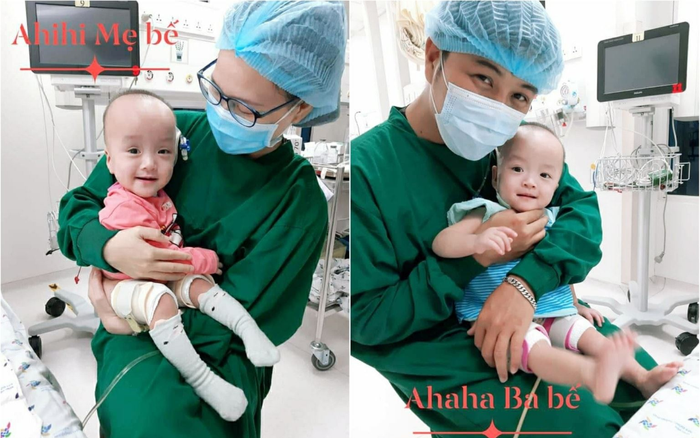 Xúc động trước khoảnh khắc vui tươi rạng rỡ của cặp song sinh Trúc Nhi - Diệu Nhi khi được bố mẹ bế ẵm trên tay Ảnh 2