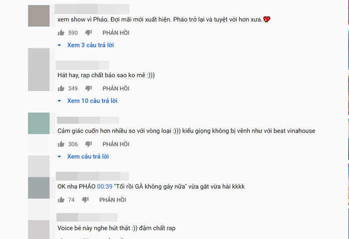 Phần trình diễn của Pháo được rất nhiều người khen ngợi.