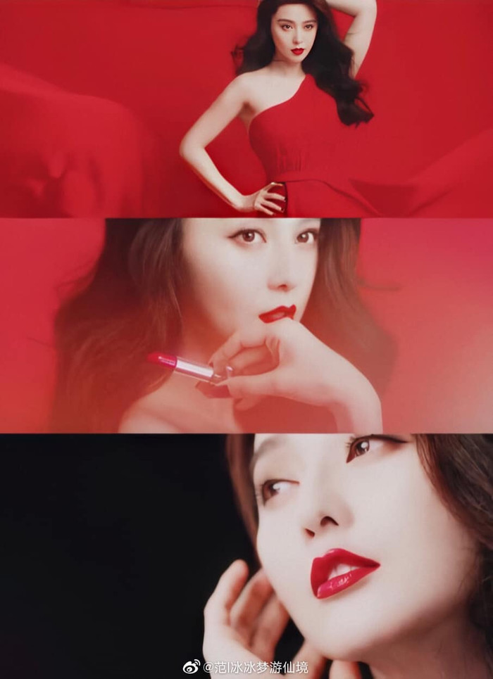 Những hình ảnh quảng bá dòng son cho thương hiệu Pháp thu hút sự chú ý của fans và khán giả