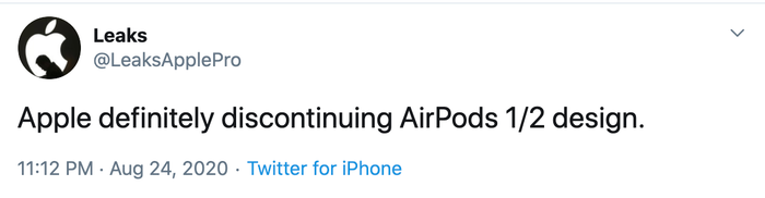 Theo leaker LeaksApplePro, Apple đã loại bỏ thiết kế của AirPods đời đầu và đời thứ 2 trên AirPods mới. (Ảnh chụp màn hình)