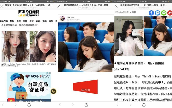 Cô nàng xuất hiện trên báo chí nước ngoài