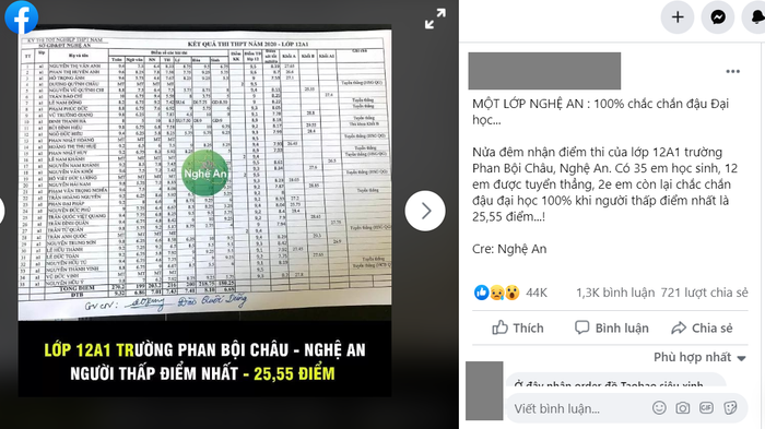 Thông tin về lớp học đặc biệt này đã ngay lập tức trở thành chủ đề bàn tán xôn xao của cư dân mạng. Ảnh: Fanpage Nghệ An