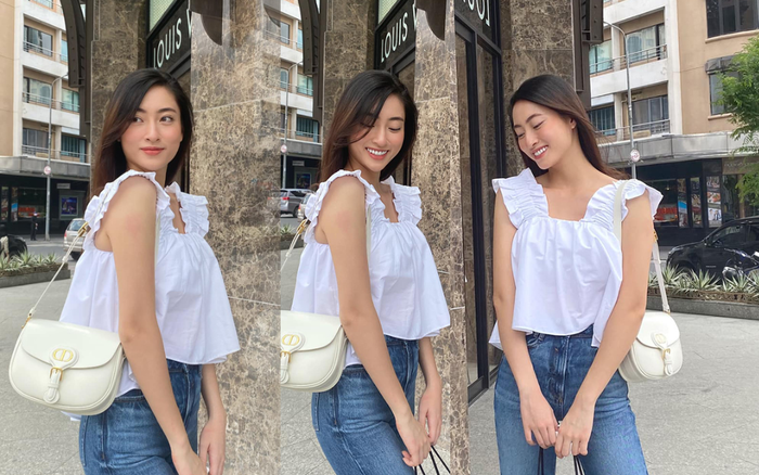 Hoa hậu Lương Thùy Linh bánh bèo đột xuất với áo hai dây baby doll cực kỳ xinh yêu Ảnh 2