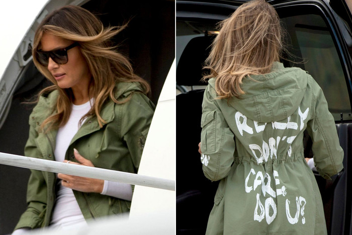 Chiếc áo khoác xanh lá 'I really dont care' của Melania Trump từng khiến công chúng bất bình