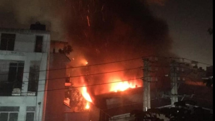 Hiện trường vụ cháy. Ảnh: báo Giao Thông