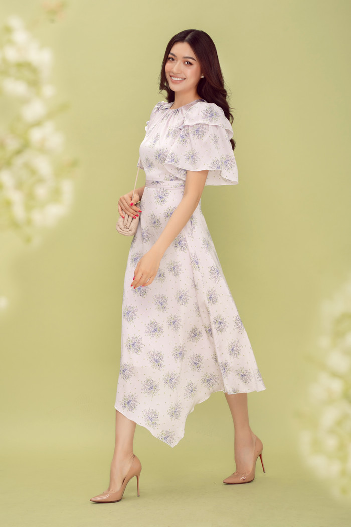 Á hậu Lệ Hằng diện váy tím mộng mơ, khoe nhan sắc mĩ miều thoát tục Ảnh 3