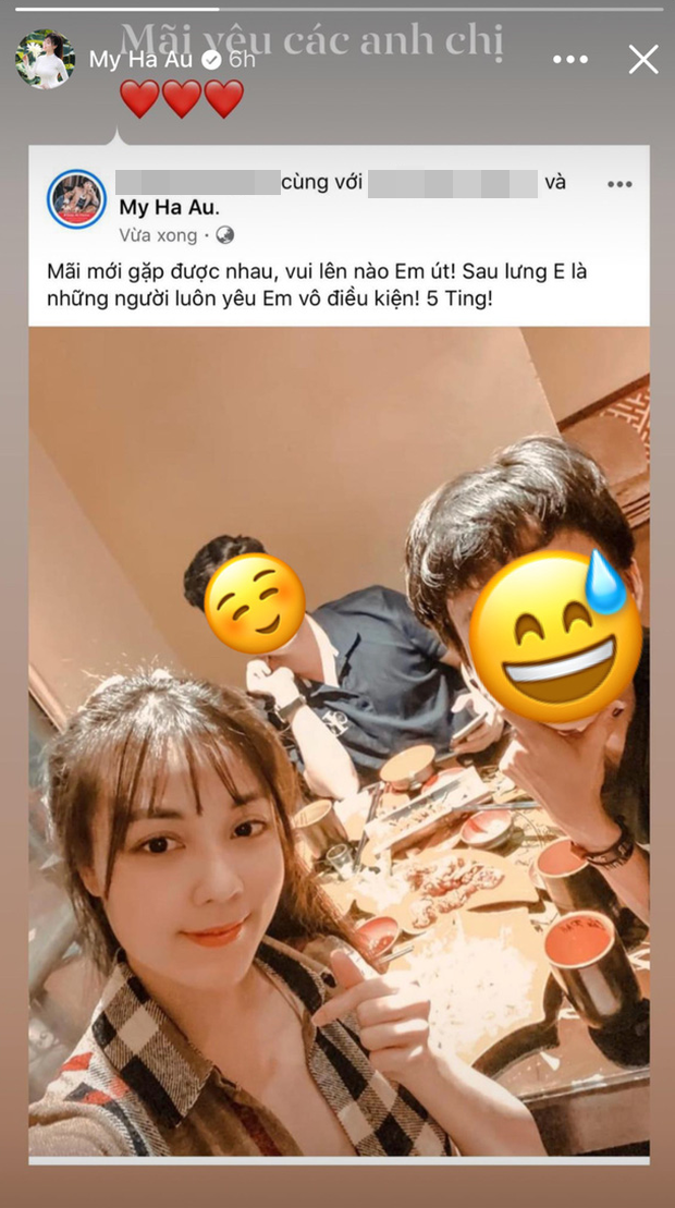 Âu hà My lộ diện khi đi ăn cùng bạn bè