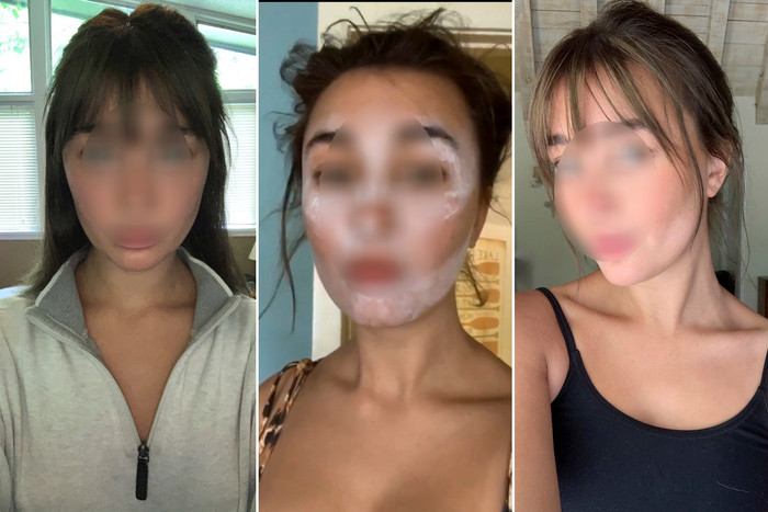 Một người dùng TikTok tạo khối cho khuôn mặt bằng cách thoa một phần kem chống nắng. (Ảnh: NewsBrig)