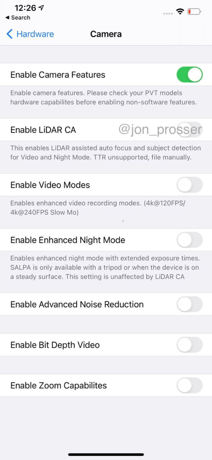Nguồn tin từ Jon Prosser tiết lộ, iPhone 12 Pro Max sẽ đi kèm LiDAR, cảm biến đo chiều sâu được trang bị trên iPad Pro 2020 mà Apple ra mắt hồi đầu năm. (Ảnh: Jon Prosser)