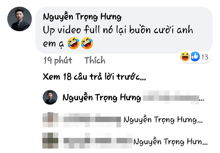 Anh chàng hào hứng bình luận trong những bài đăng