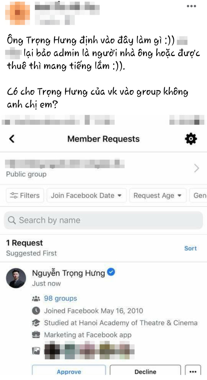 Trọng Hưng bị bắt gặp tham gia vào hội anti vợ cũ