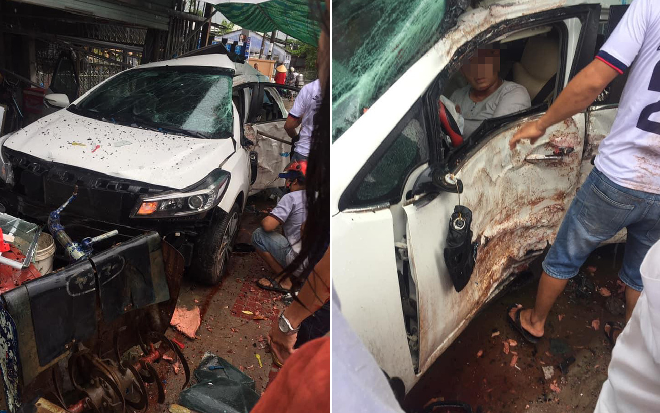 Clip ô tô mất lái rồi lao vào nhà dân bên đường, người trong xe văng ra ngoài Ảnh 2