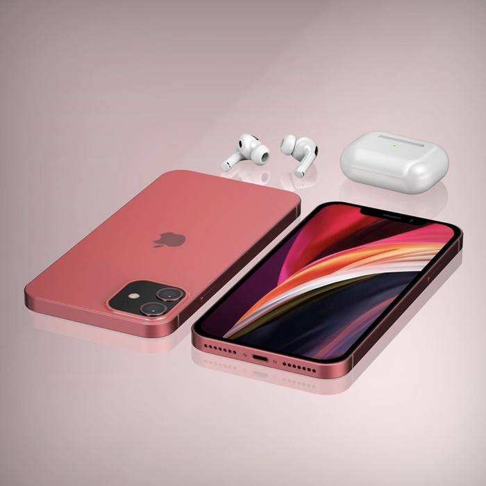 Về màu sắc, chiếc iPhone 12 concept này có đến 7 tuỳ chọn màu sắc khác nhau, bao gồm: xanh da trời, xanh bơ, hồng khô, đỏ mọng, tím khoai môn, cùng 2 màu sắc cơ bản là đen và trắng. (Ảnh: The Vocket)
