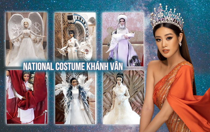 Lộ phiên bản búp bê của áo dài Ô mê trô, Tô Thị, Kén em dành cho Khánh Vân thi Miss Universe Ảnh 2