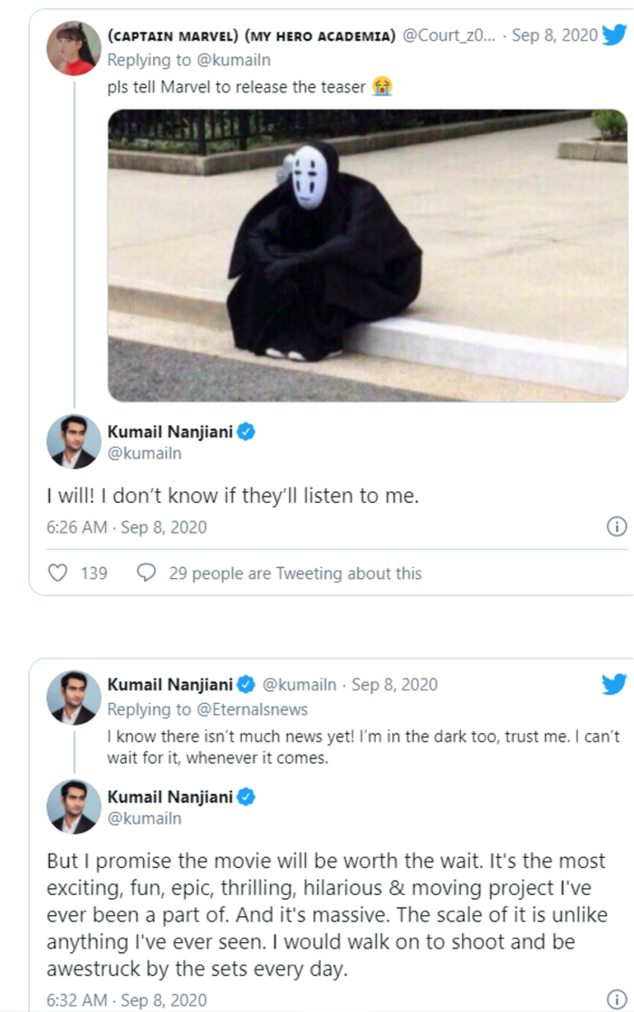 Kumail Nanjiani hứa với người hâm mộ.