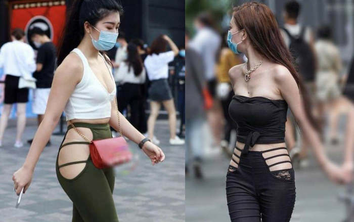 Vô số bản sao lỗi của Ngọc Trinh với chiếc quần cắt xẻ táo bạo khiến người đi đường giật mình Ảnh 2