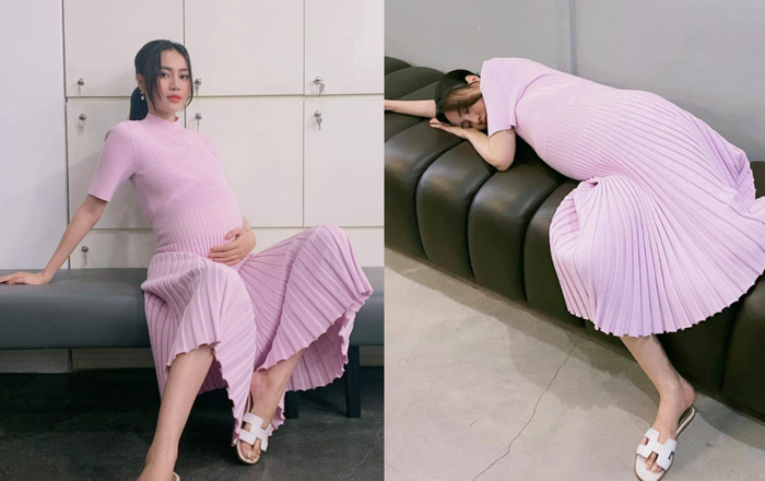 Ninh Dương Lan Ngọc diện váy đẹp ngây ngất nhưng bụng bầu lùm lùm khiến fan tròn mắt Ảnh 2