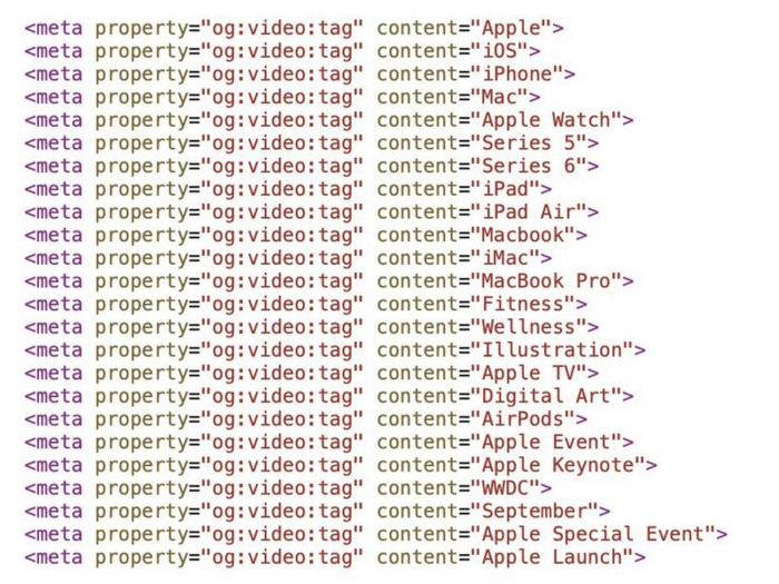 Siêu dữ liệu trong video đếm ngược đến sự kiện của Apple trên YouTube đi kèm với một số từ khóa, trong đó đáng chú ý nhất là từ “Series 6”. (Ảnh: MacRumors)