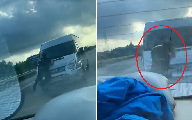 Camera ghi lại hình ảnh chiến sĩ CSCĐ quyết 'bám trụ' trên xe 16 chỗ trước khi gặp nạn Ảnh 2