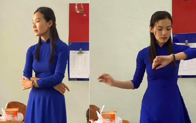 Bức ảnh chụp lén cô giáo được cư dân mạng chia sẻ 'rần rần', biểu cảm cực đáng yêu càng khiến nhiều người 'rụng tim' Ảnh 2