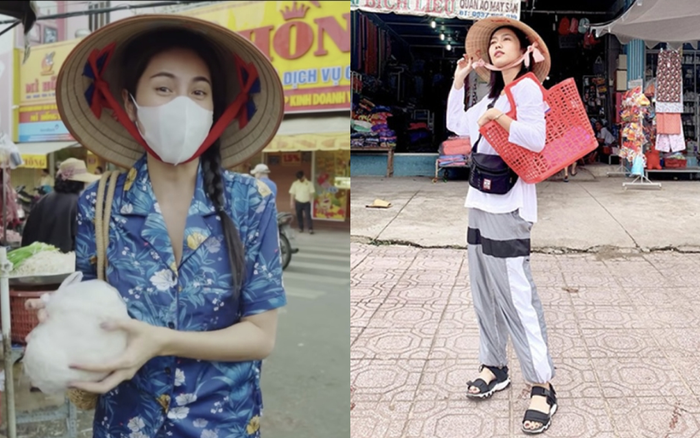 Đi chợ thôi cũng gây chú ý, Ngọc Trinh như lên sàn diễn, Nhã Phương nổi nhất chợ Ảnh 2