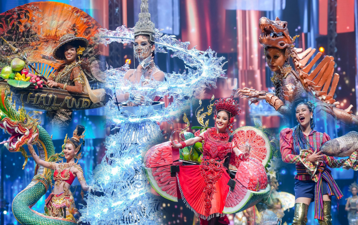 National Costume Miss Grand Thailand 2020: Xuồng ghe - chợ cá - xương khủng long lồng lộn choáng ngợp Ảnh 2