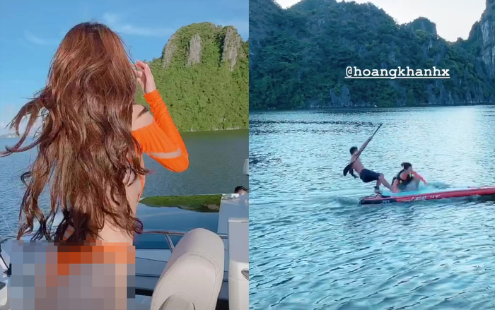 Đam mê nhún nhảy, Ngọc Trinh bị lật xuồng giữa vịnh Hạ Long Ảnh 2